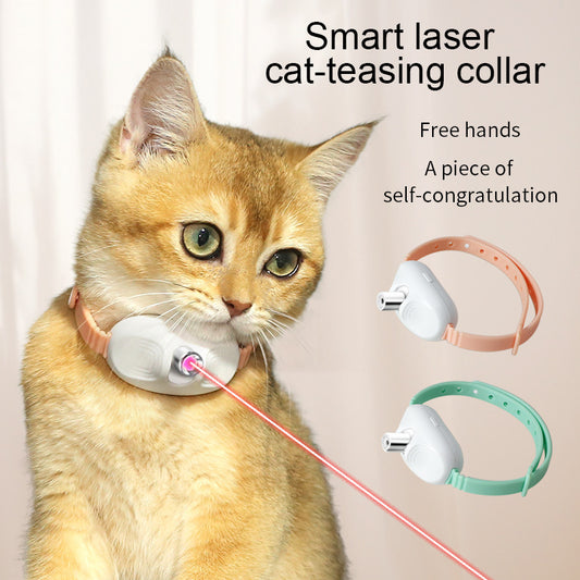 USB Charge Interactive Self Entertainment Laser Cat Teasing Collar Laser Tease Cat
